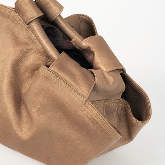 Loewe Nappa Aire Metallic Gold Sheep Skin Anagram Handbag - Picture 8 of 12